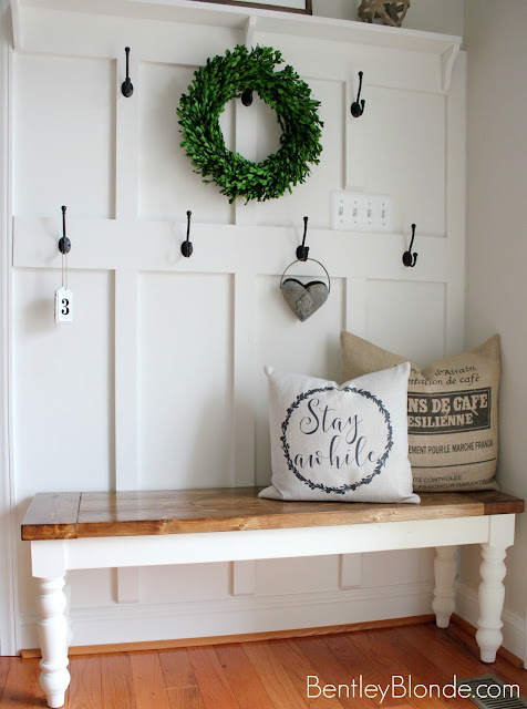 DIY Farmhouse Bench Tutorial | BentleyBlonde