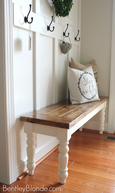 DIY Farmhouse Bench Tutorial | BentleyBlonde