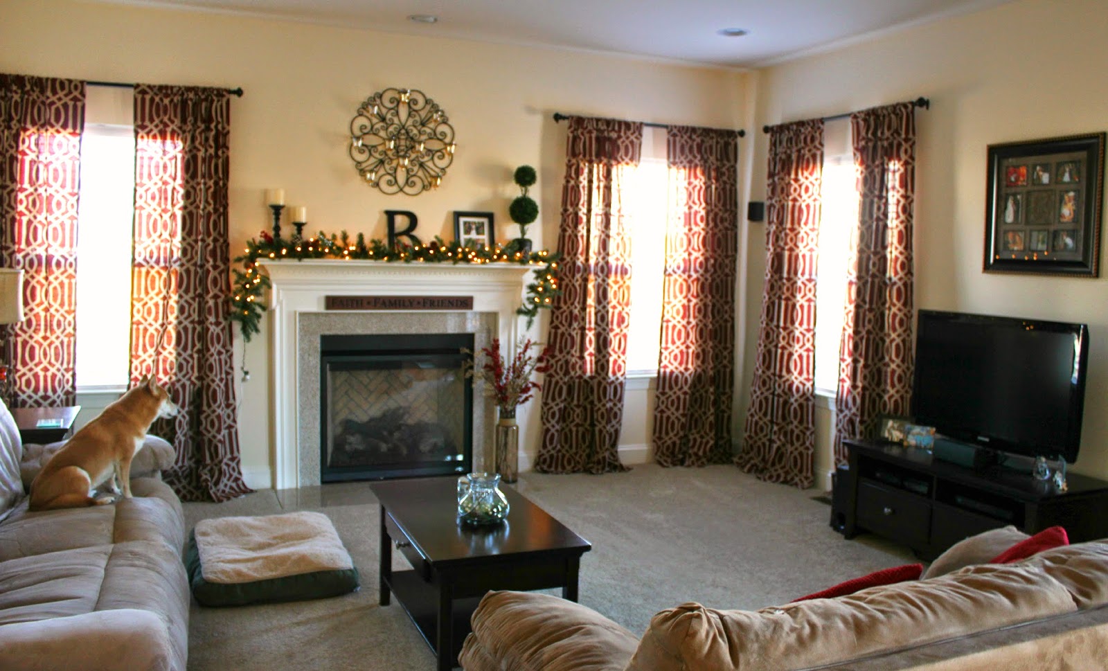 Spring Mantle Decor & Kirklands Gatehill Curtains