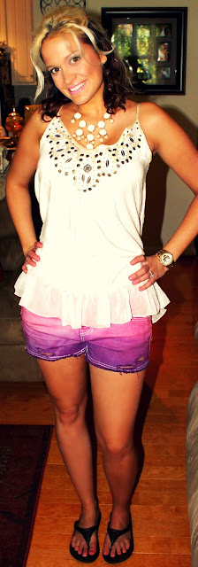 DIY: Dip Dye Shorts ♡ Ombre, Distressed, Studded Shorts How-To !