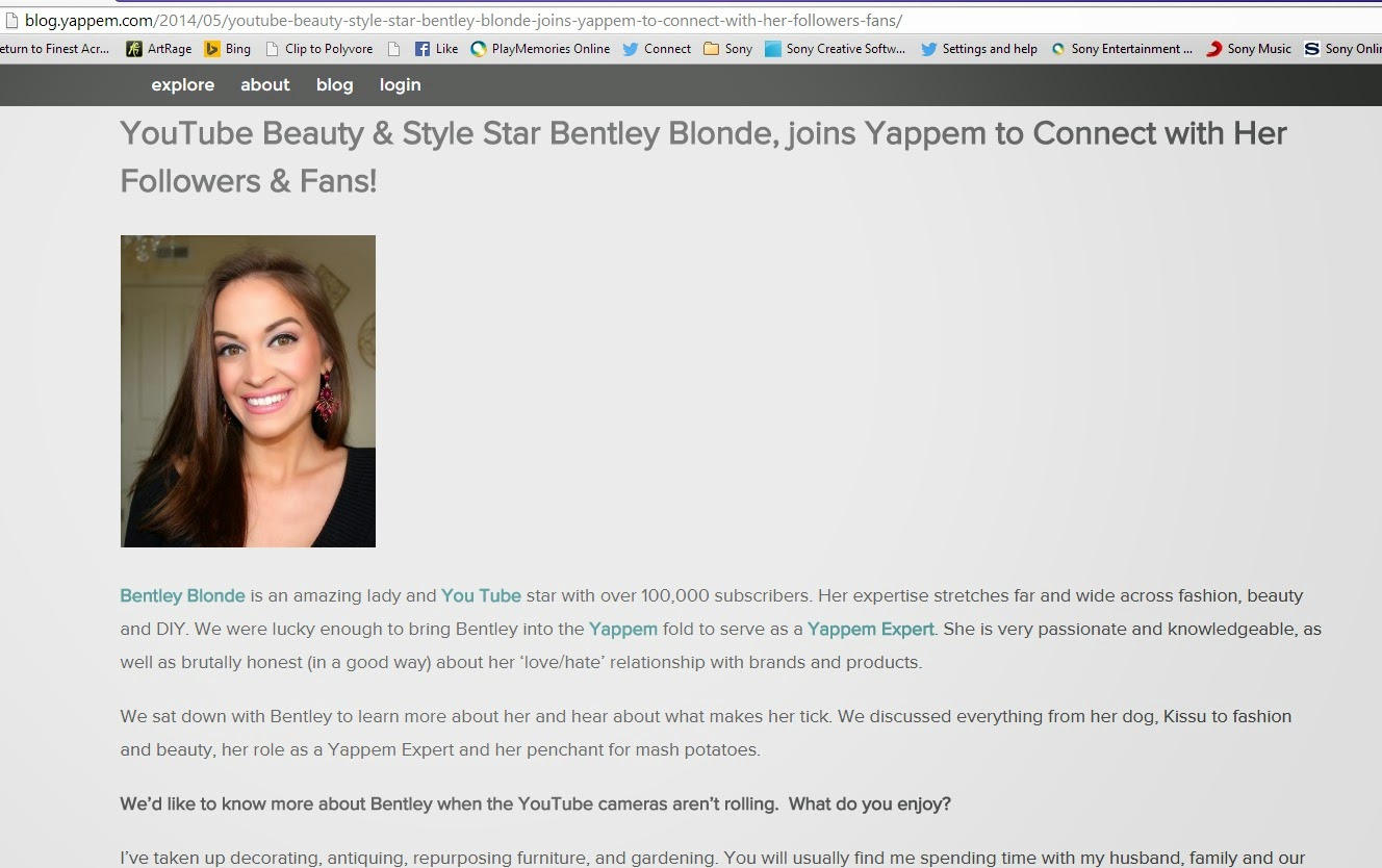 BentleyBlonde has been Featured at....