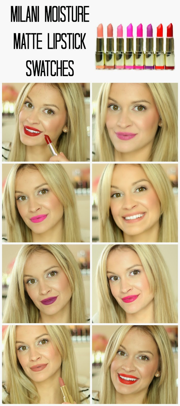 NEW Milani Moisture Matte Lipstick Swatches & Review!