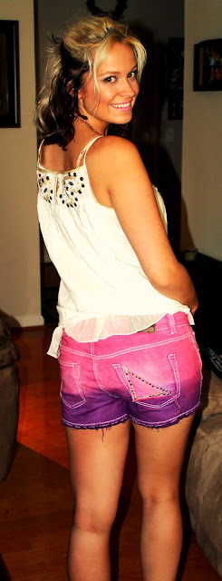 DIY: Dip Dye Shorts ♡ Ombre, Distressed, Studded Shorts How-To !