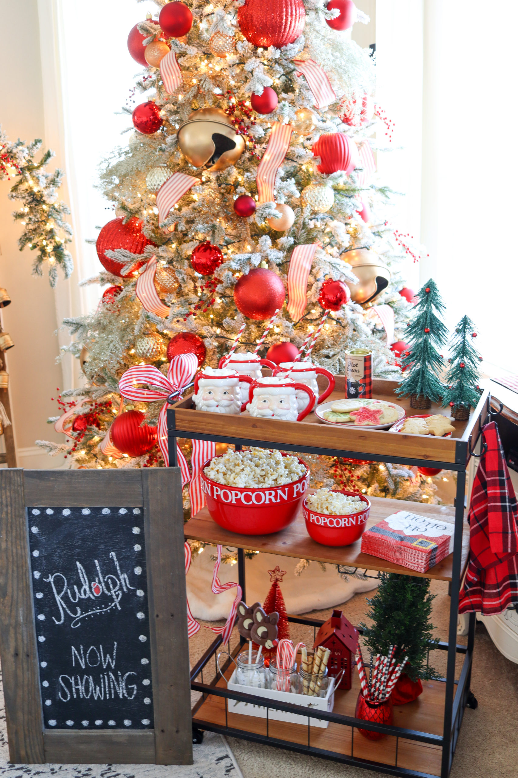 Christmas Movie Night Bar Cart