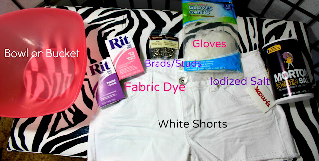 DIY: Dip Dye Shorts ♡ Ombre, Distressed, Studded Shorts How-To !